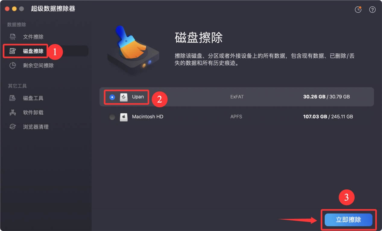 在Mac上永久且彻底地抹除U盘中的数据